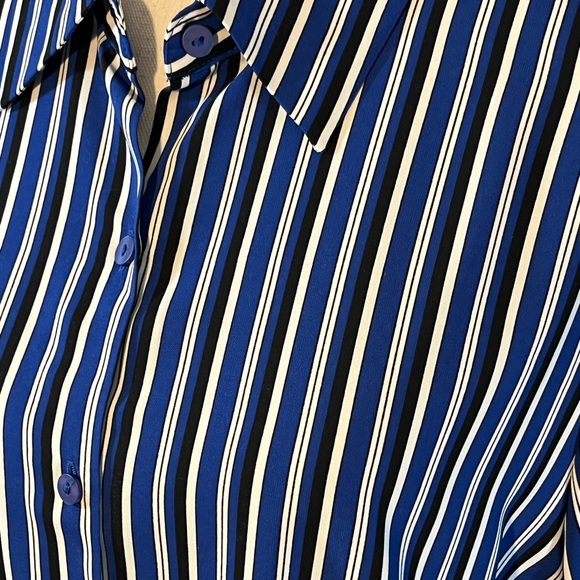 CHAUS & CO Button Down Shirt Lightweight Striped-14 - Picture 2 of 3
